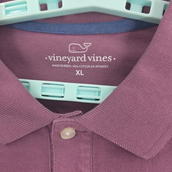 Vineyard Vines Men's Purple Polo/Golf  Shirt 95%‎ Cotton 5% Spandex Size XL - Picture 3 of 8